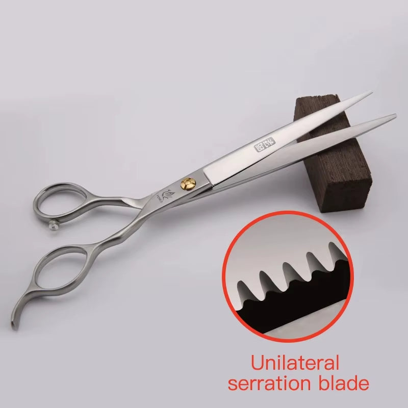 Professional 7.0 /7.5 Inch Pet Grooming in Dog Hair Trimmers Scissors Serrated Blade Dog Cutting Grooming Shears