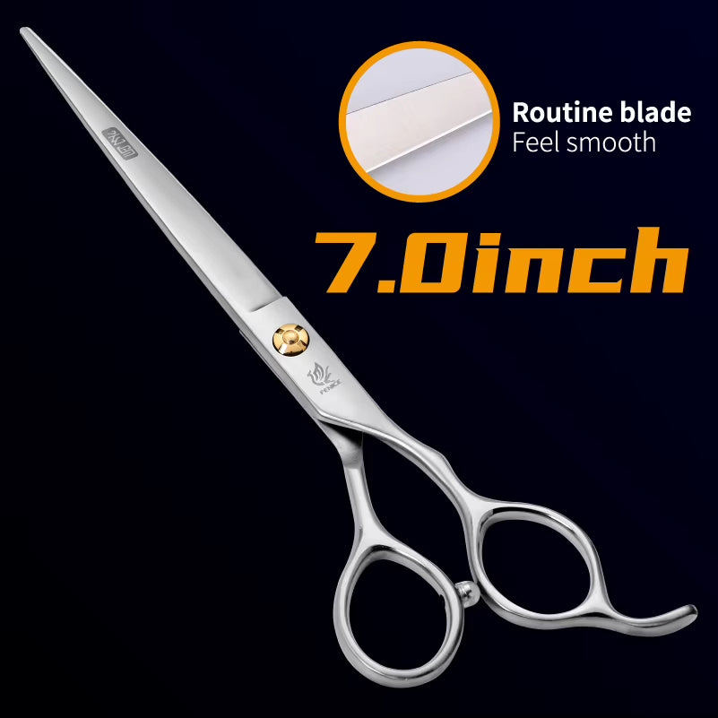 Professional 7.0 /7.5 Inch Pet Grooming in Dog Hair Trimmers Scissors Serrated Blade Dog Cutting Grooming Shears