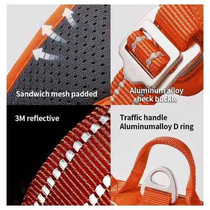 TRUE LOVE Pet Harness No Pull Nylon Reflective Dog Harness Adjustable Comfortable Control Step-In Brilliant  TLH5654